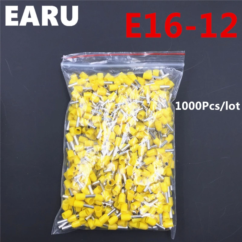 1000Pcs E16-12 Tube Insulating Insulated Terminal 6MM2 10AWG Cable Wire Connector Insulating Crimp E Black Yellow Blue Red Green
1000Pcs E16-12 Tube Insulating Insulated Terminal 6MM2 10AWG Cable Wire Connector Insulating Crimp E Black Yellow Blue Red Green