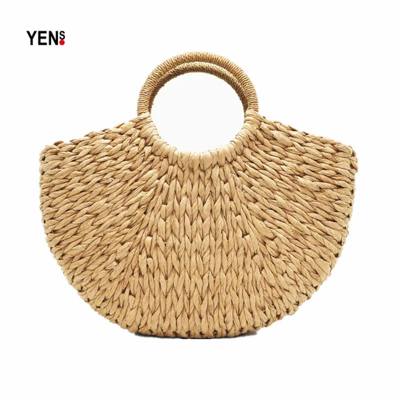 Brand Fashion Women Straw Bags Retro Half Moon Summer Rattan Bag Knitting Shoulder Bag Lady Woven Beach Bag Bohemia Handbag
Brand Fashion Women Straw Bags Retro Half Moon Summer Rattan Bag Knitting Shoulder Bag Lady Woven Beach Bag Bohemia Handbag