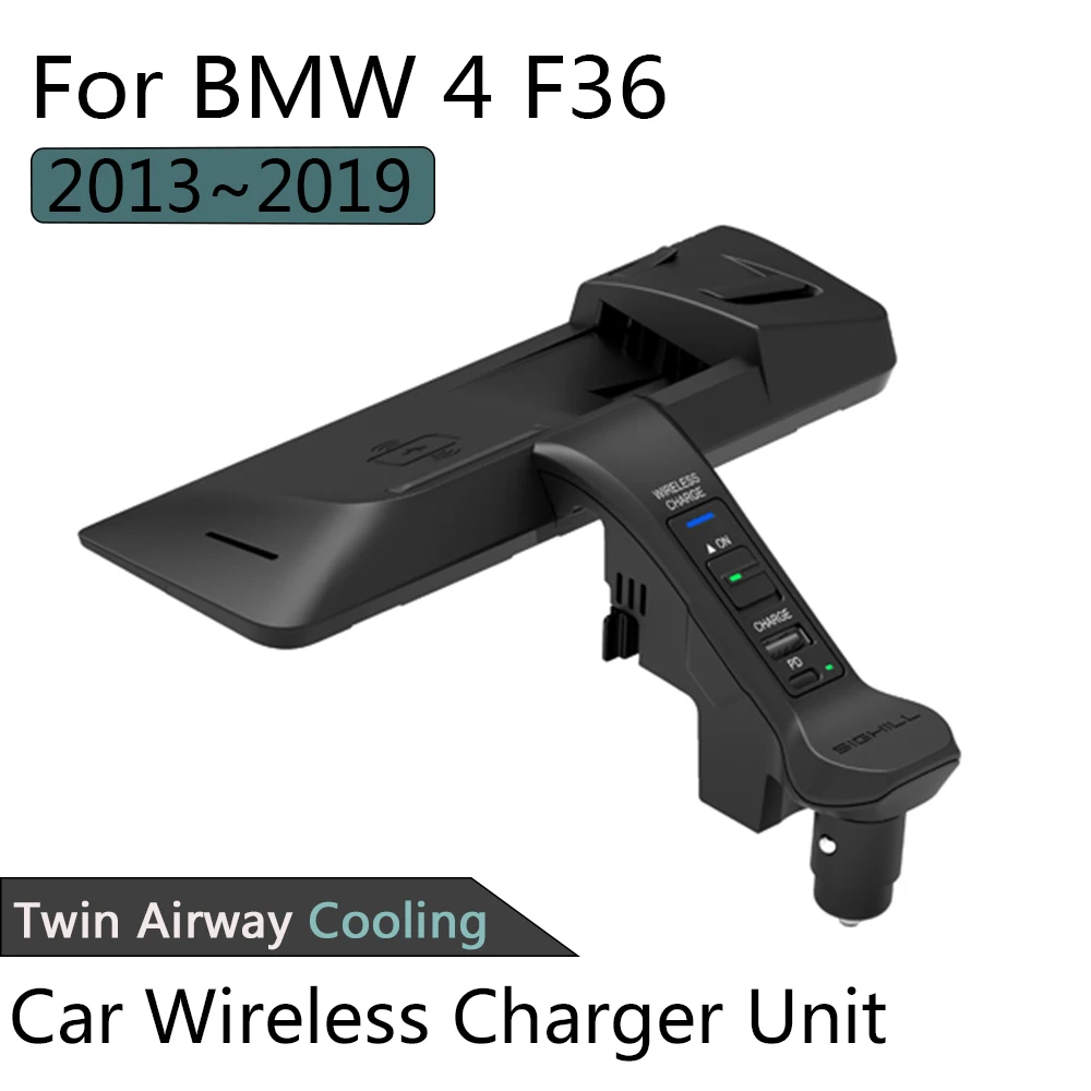 Беспроводное быстрое зарядное устройство 10 Вт для BMW 4 F36 2013 ~ 2019 iphone Android Phone