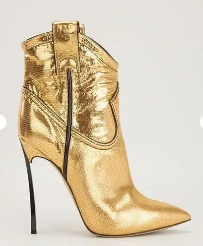 hot selling gold leather woman high heel boots sexy pointed toe ankle boots 2021 thin heels boots silver
hot selling gold leather woman high heel boots sexy pointed toe ankle boots 2021 thin heels boots silver