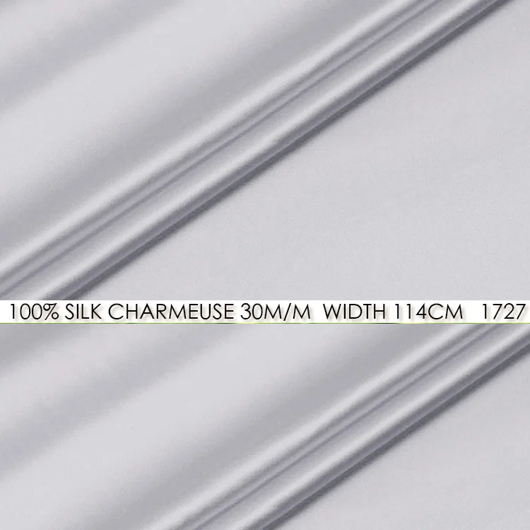 CISULI SILK CHARMEUSE SATIN 114cm width 30momme/100% Pure Silk Fabric/Wedding Dress Sewing Fabric Suppliers Light Silver NO 1727
CISULI SILK CHARMEUSE SATIN 114cm width 30momme/100% Pure Silk Fabric/Wedding Dress Sewing Fabric Suppliers Light Silver NO 1727