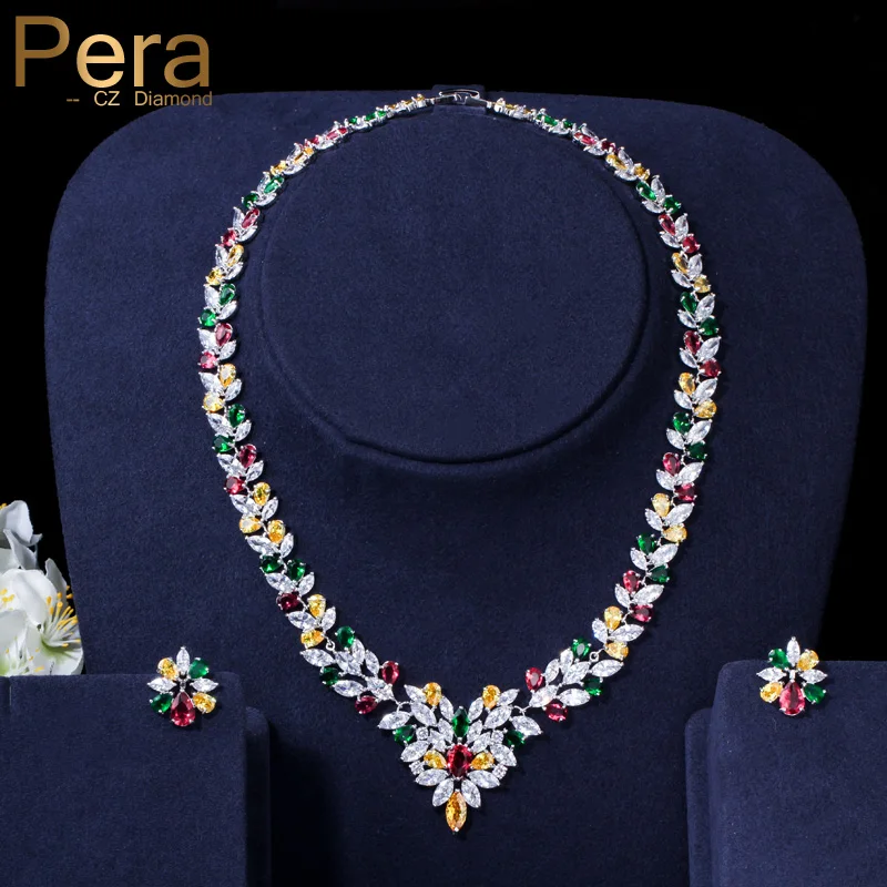 Pera Fashion Famous Brand Big Multicolor Cubic Zirconia Necklace and Earrings Jewelry Set for African women Wedding Party J056
Pera Fashion Famous Brand Big Multicolor Cubic Zirconia Necklace and Earrings Jewelry Set for African women Wedding Party J056