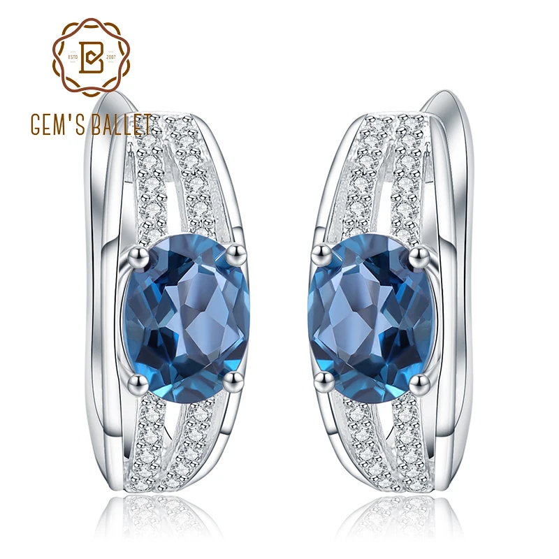 Gem's Ballet 1.57Ct Natural London Blue Topaz Gemstone Vintage Stud Earrings 925 Sterling Silver For Women Party Fine Jewelry
Gem's Ballet 1.57Ct Natural London Blue Topaz Gemstone Vintage Stud Earrings 925 Sterling Silver For Women Party Fine Jewelry