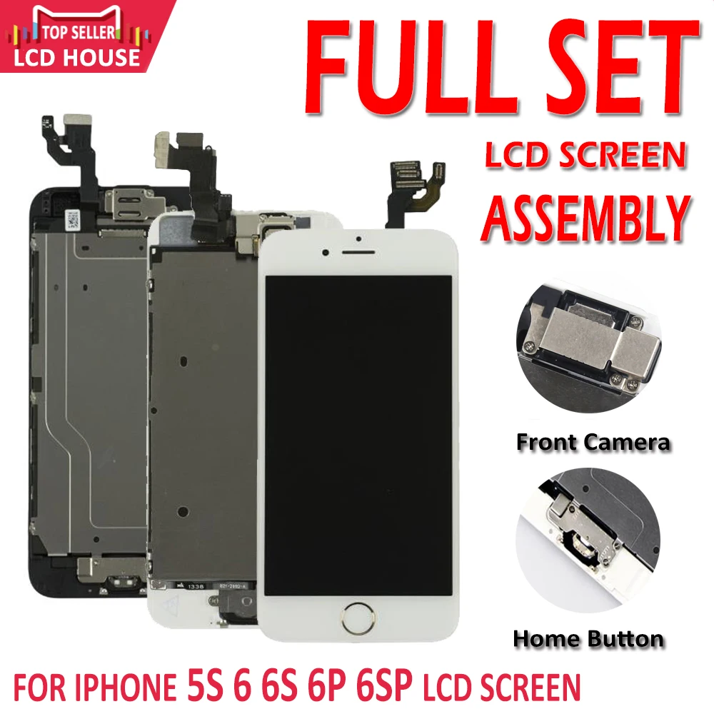 

AAA Full Set Assembly LCD Display for iPhone 5S 6 6S Plus 6P 6SP Touch Screen Digitizer Complete Replacement with Front Camera