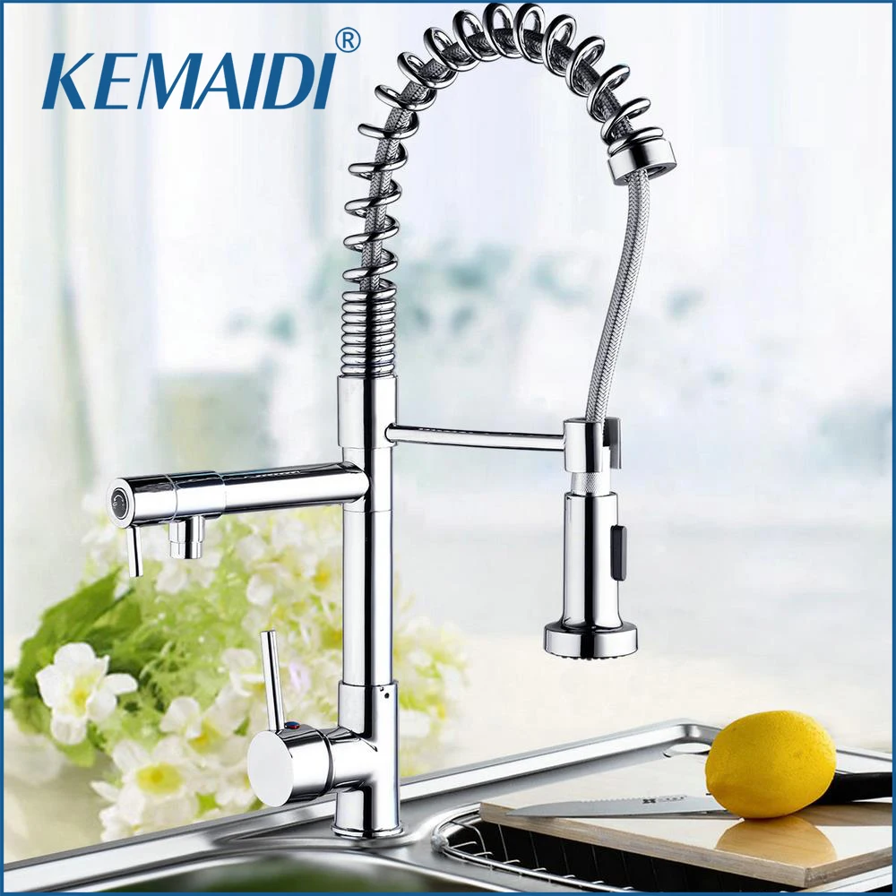 KEMAIDI Mdoern Chrome Polish Pull Out Kitchen Faucet torneira Deck Mount Dual Water Way Sprayer Kitchen Sink Mixer Tap
KEMAIDI Mdoern Chrome Polish Pull Out Kitchen Faucet torneira Deck Mount Dual Water Way Sprayer Kitchen Sink Mixer Tap