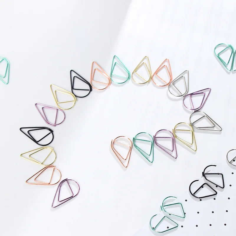 Small Meduim Black Purple Green Rose Gold Color Water Drop Metal Paper Metal Clips Cute Bookmark Holder School Office Supplies
Small Meduim Black Purple Green Rose Gold Color Water Drop Metal Paper Metal Clips Cute Bookmark Holder School Office Supplies