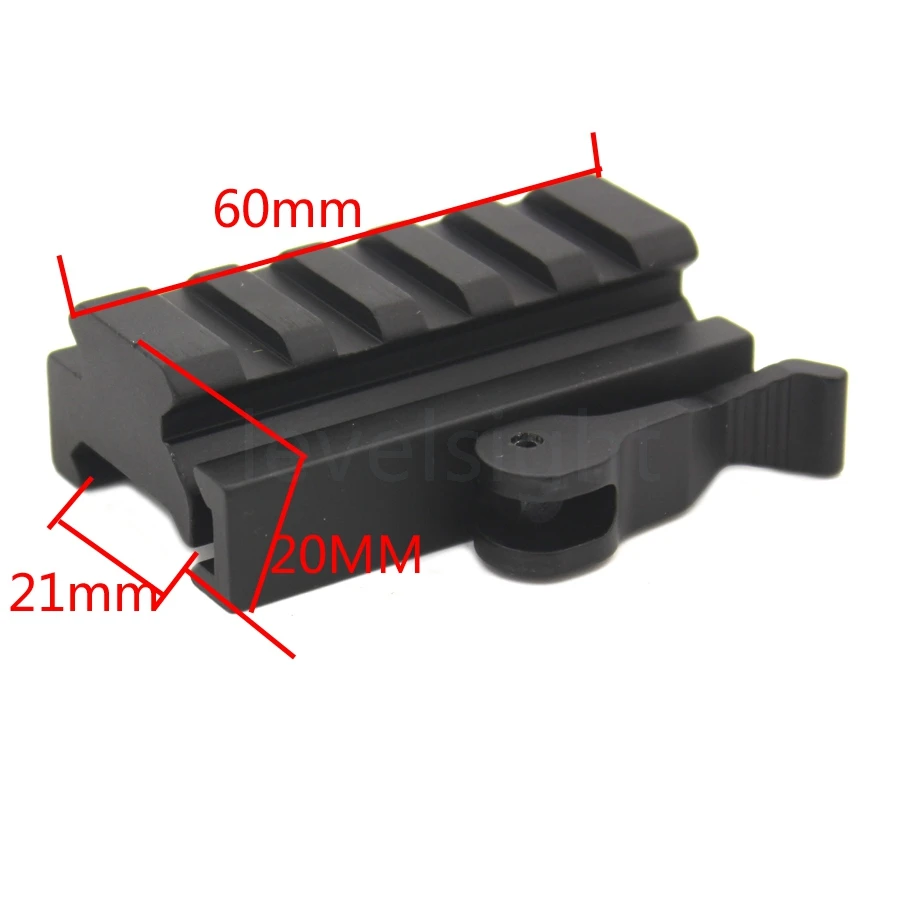 5-Slot QD Quick Detach Lever Lock Mount Adapter 20mm Weaver / Picatinny Rail Adaptor and Riser Medium Profile
5-Slot QD Quick Detach Lever Lock Mount Adapter 20mm Weaver / Picatinny Rail Adaptor and Riser Medium Profile