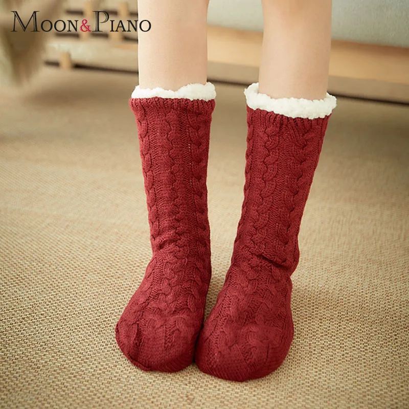 19 New Women's Winter Fashion Velvet Thickening Plus Velvets Slip Solids Color Twist Solid Sock Casual Snow Warm Sleeping Socks
19 New Women's Winter Fashion Velvet Thickening Plus Velvets Slip Solids Color Twist Solid Sock Casual Snow Warm Sleeping Socks