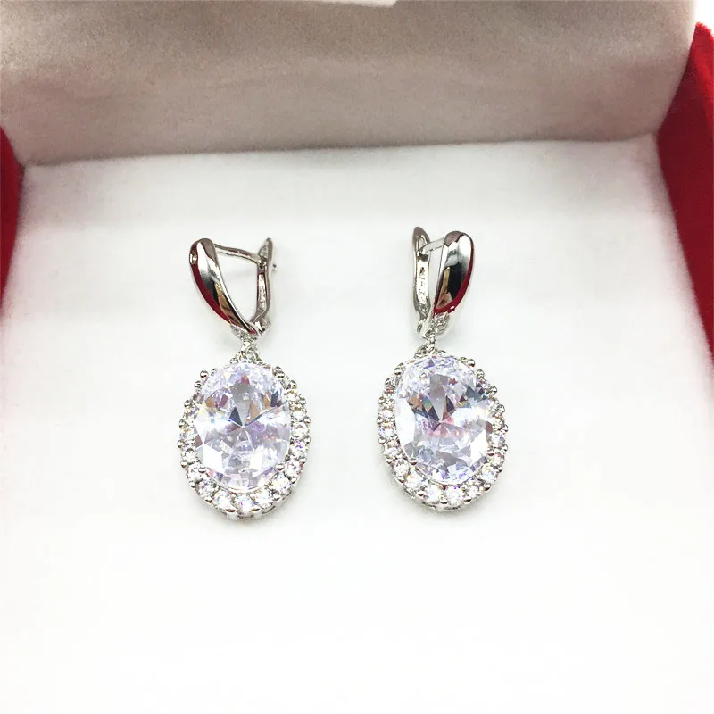 White color White Zircon Jewelry 925 Silver Dangle Earrings For Women Free Shipping
White color White Zircon Jewelry 925 Silver Dangle Earrings For Women Free Shipping
