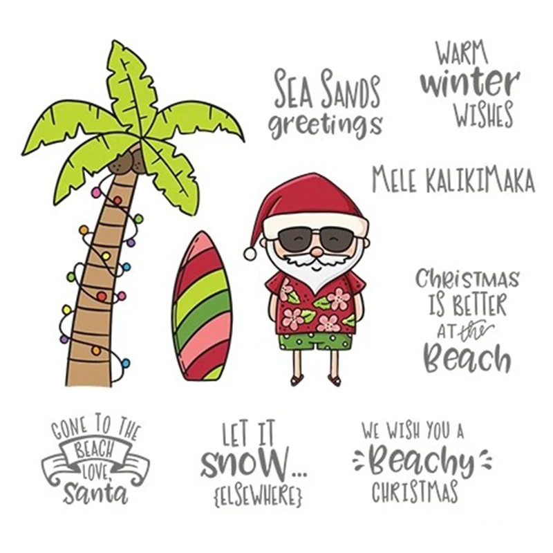 SANTA CLAUS SURFING AT THE BEACH DIY Clear Silicone Stamp Scrapbooking Embossing Stencil Handmade Template Background Card Make
SANTA CLAUS SURFING AT THE BEACH DIY Clear Silicone Stamp Scrapbooking Embossing Stencil Handmade Template Background Card Make