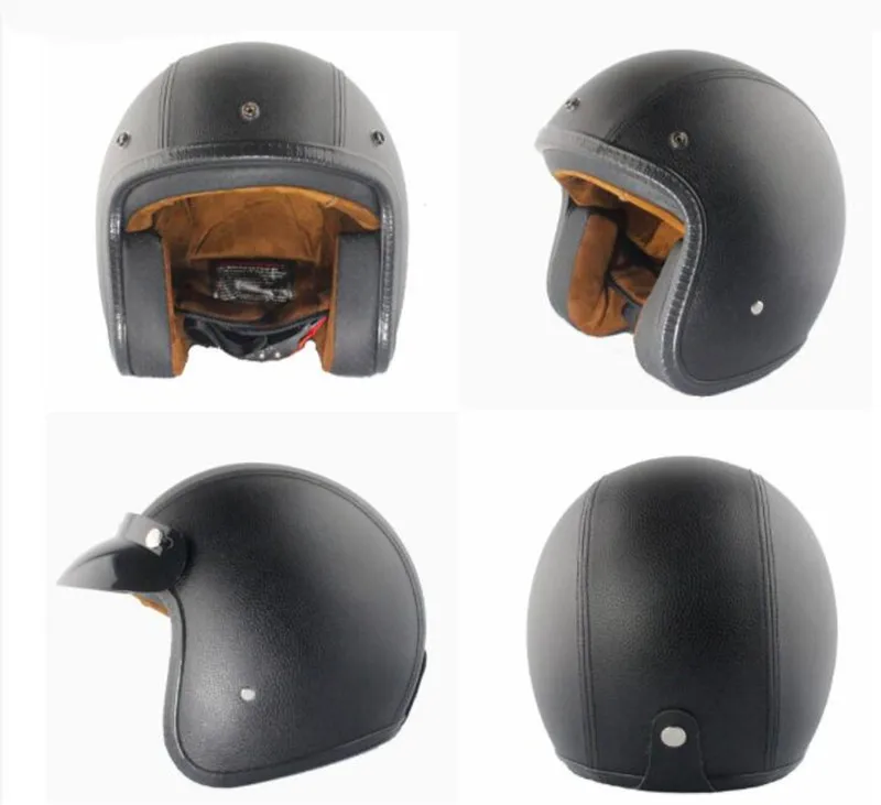 Hot Sell Black Leather Motorcycle Helmet Retro Vintage Cruiser Chopper Scooter Cafe Racer Moto Helmet 3/4 Open Face Helmet
Hot Sell Black Leather Motorcycle Helmet Retro Vintage Cruiser Chopper Scooter Cafe Racer Moto Helmet 3/4 Open Face Helmet