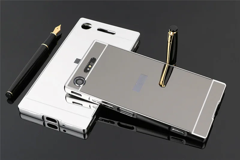 Чехол для Sony XZ1 G8341 Dual G8342 металлическая рамка с зеркальной задней крышкой Жесткий