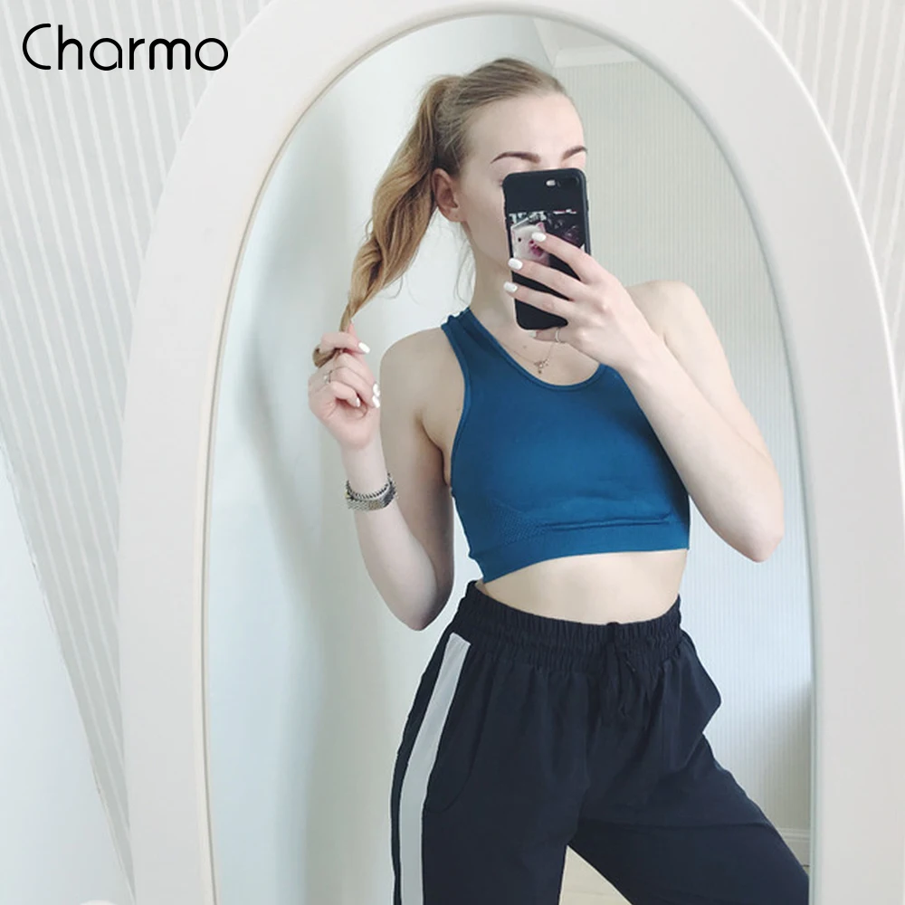 Женский спортивный бюстгальтер Charmo среднего размера для фитнеса йоги бега и