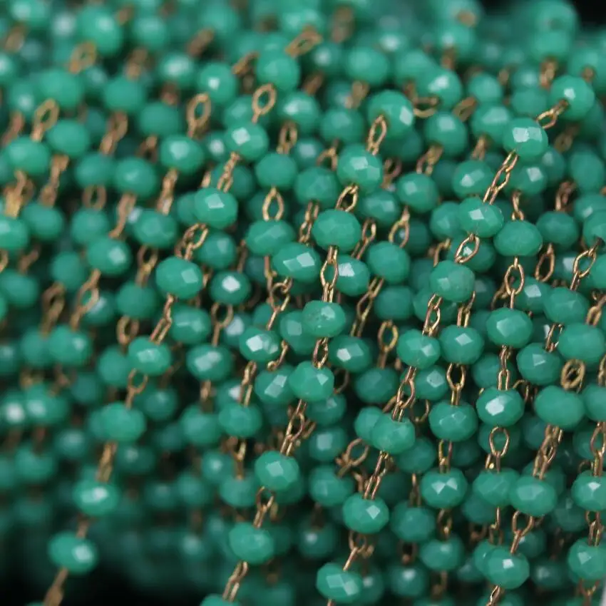 5Meter/Lot Cyan Green Tiny Glass Bead Rosary Chain,2x3mm Faceted Rondelle Brass Wire Wrapped Chain,DIY Necklace Jewelry Crafts
5Meter/Lot Cyan Green Tiny Glass Bead Rosary Chain,2x3mm Faceted Rondelle Brass Wire Wrapped Chain,DIY Necklace Jewelry Crafts
