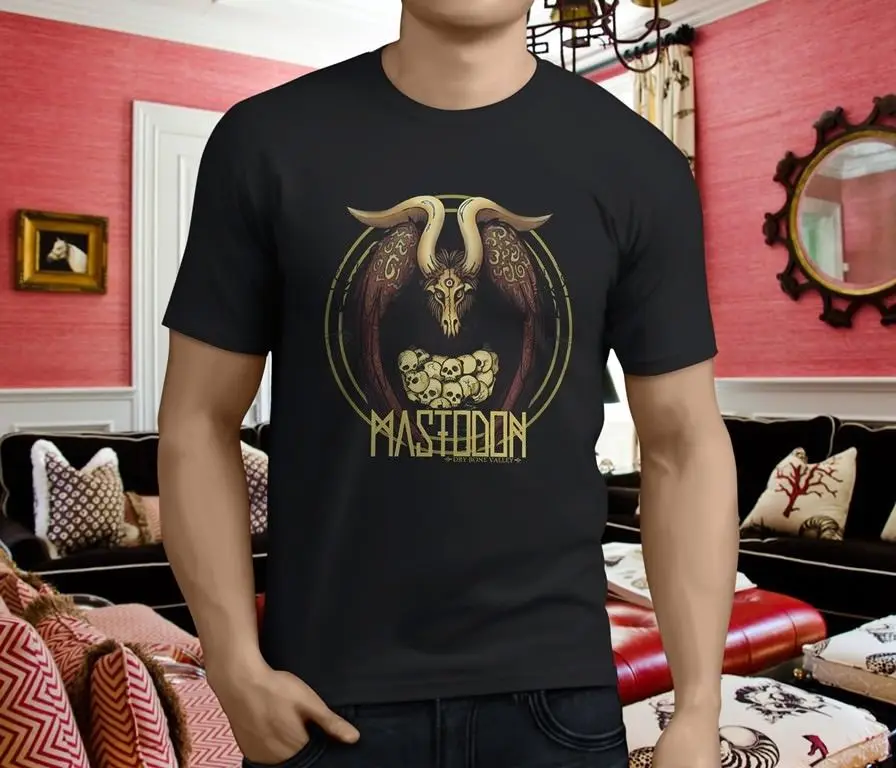 Новая популярная черная футболка Mastodon из твердого металла рок группы Goth Men'S