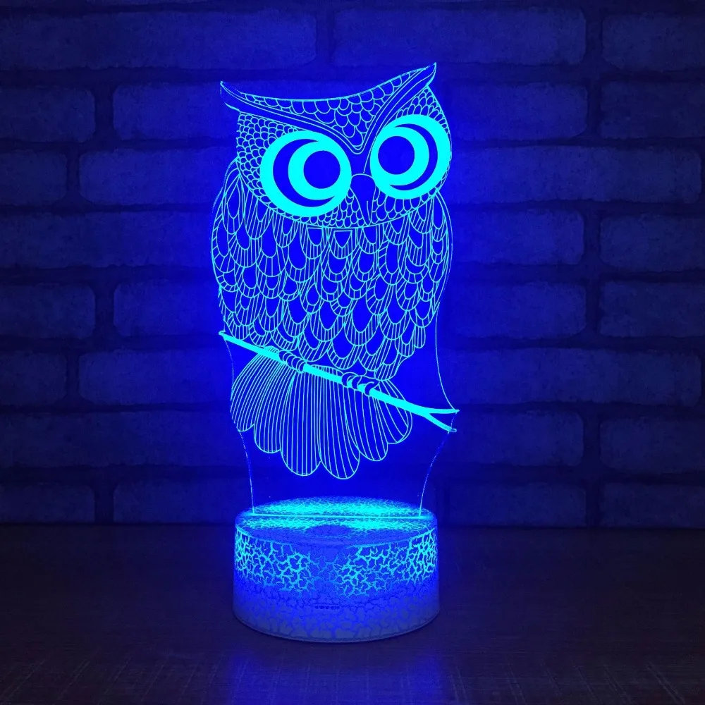 Owl 3D LED RGB Night Light 7 Color Change Desk Light Action Figures 130 Boys Girls Christmas Toys
Owl 3D LED RGB Night Light 7 Color Change Desk Light Action Figures 130 Boys Girls Christmas Toys