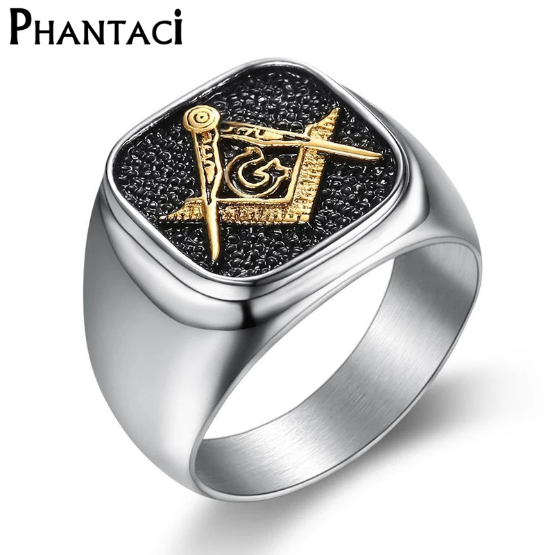 Vintage Black Stainless Steel Men Ring Big Free Mason Freemasonry Masonic AG Retro Punk Silver Color Titanium Male Ring Jewelry
Vintage Black Stainless Steel Men Ring Big Free Mason Freemasonry Masonic AG Retro Punk Silver Color Titanium Male Ring Jewelry