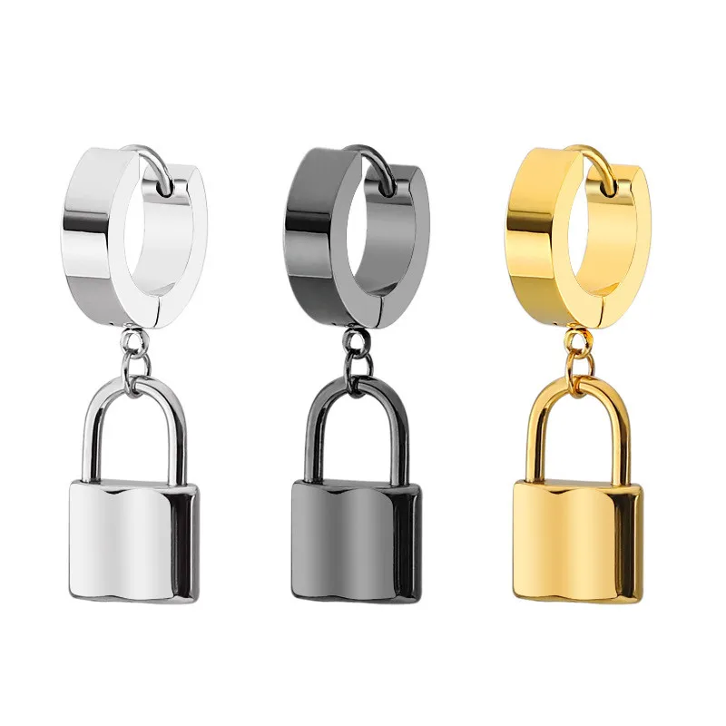 Fashion lock Shaped Stainless steel Stud Earrings For Women Punk Hip Hop Style Ear Jewelry Party Gifts 1 pair
Fashion lock Shaped Stainless steel Stud Earrings For Women Punk Hip Hop Style Ear Jewelry Party Gifts 1 pair