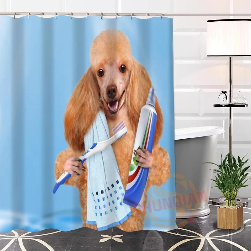 Custom Popular funny dog Fabric Shower Curtain 100% Polyester bathroom With Hooks Curtains New arrival
Custom Popular funny dog Fabric Shower Curtain 100% Polyester bathroom With Hooks Curtains New arrival