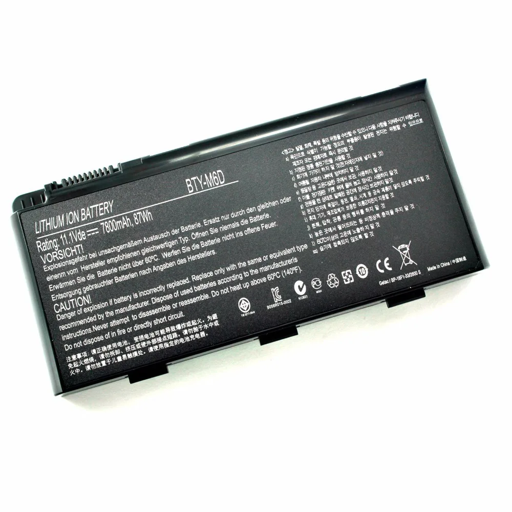 Оригинальный аккумулятор для ноутбука GT660 GT660R GT670 GT780DX GT70 GT70PH GT780DXR GT783R GT685R, 11,1 В, 7800 мАч
Оригинальный аккумулятор для ноутбука GT660 GT660R GT670 GT780DX GT70 GT70PH GT780DXR GT783R GT685R, 11,1 В, 7800 мАч