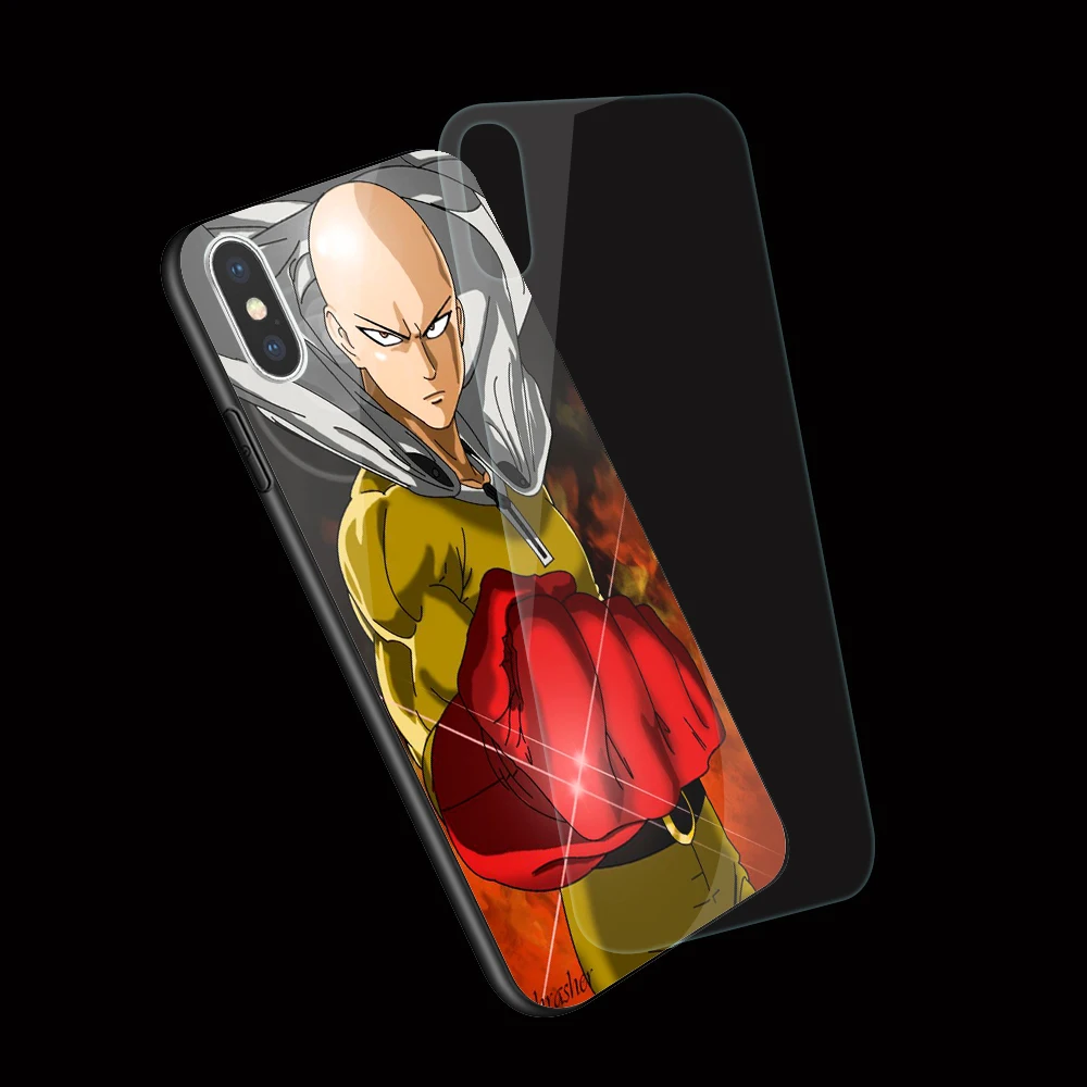 One Punch Man чехол из закаленного стекла для iPhone 5 5S SE 6 6s 7 8 Plus X XR XS 11 pro Max|Бамперы| |