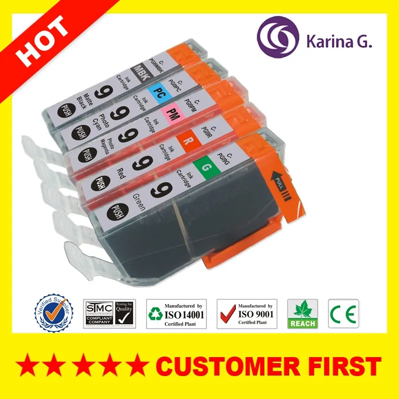 5X Compatible For Canon Inks Pro9500 PGI-9MBK PGI-9PC PGI-9PM PGI-9R PGI-9G Printer Ink Cartridges
5X Compatible For Canon Inks Pro9500 PGI-9MBK PGI-9PC PGI-9PM PGI-9R PGI-9G Printer Ink Cartridges