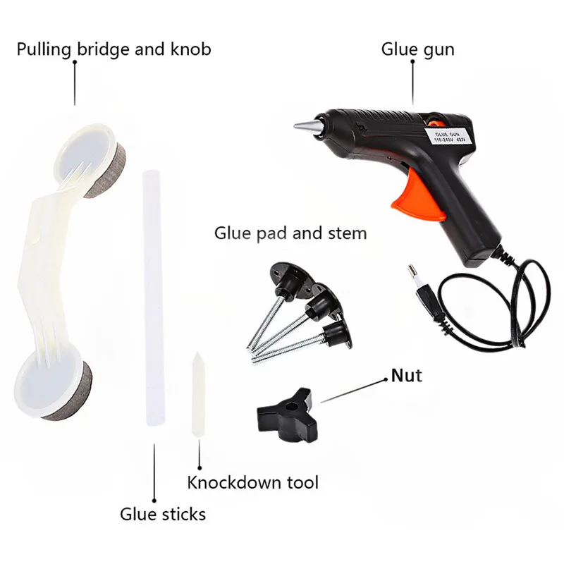 New Auto A Dent Ding Repair Removal Tool Car Care Tools Set Kit for Vehicle Automobile ABS Glue Gun DIY Paint
New Auto A Dent Ding Repair Removal Tool Car Care Tools Set Kit for Vehicle Automobile ABS Glue Gun DIY Paint
