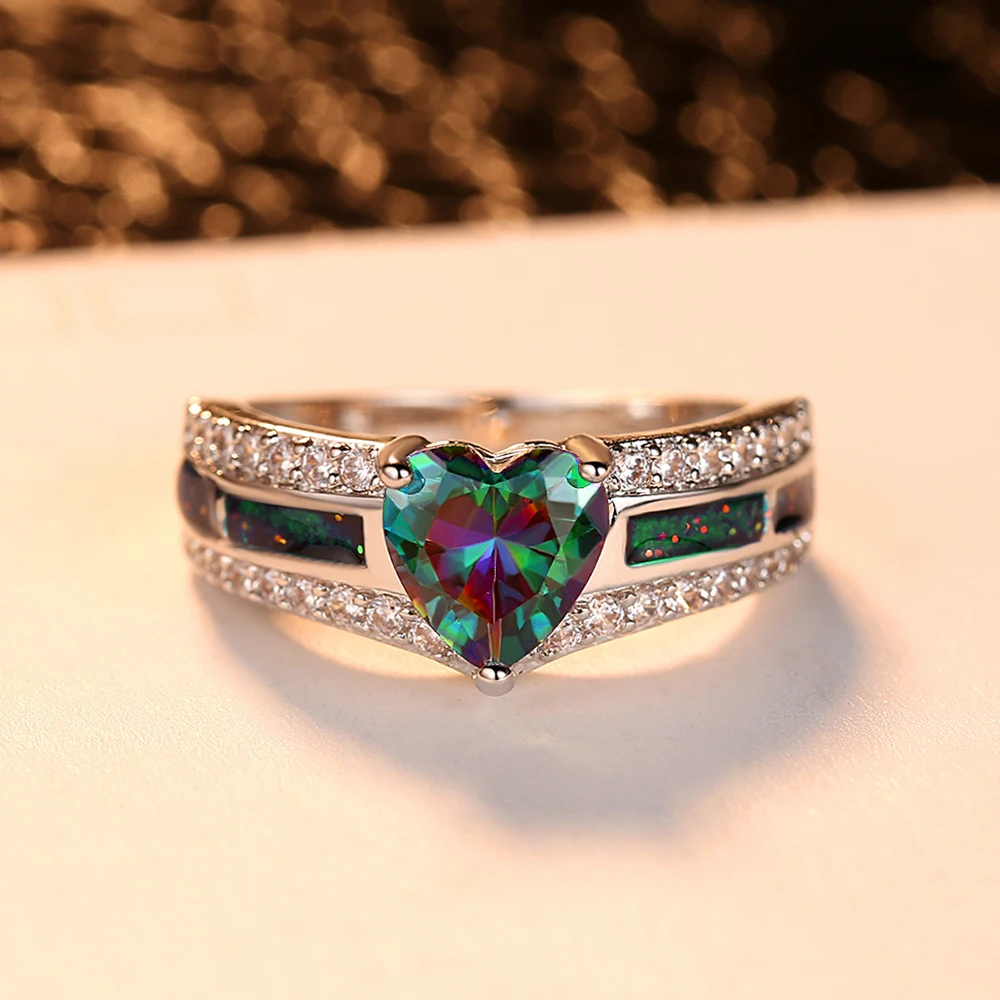 Beiver 2019 New Arrival White Gold Rainbow Heart-Shaped Cubic Zirconia Promise Wedding Bands Heart Rings for Women Party Jewelry
Beiver 2019 New Arrival White Gold Rainbow Heart-Shaped Cubic Zirconia Promise Wedding Bands Heart Rings for Women Party Jewelry