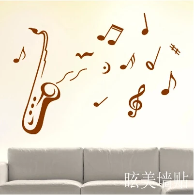 Декоративная Настенная Наклейка s Music Note пианино саксофон Stave стикер для учебного