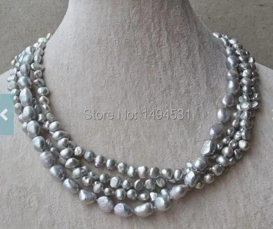 Wholesale Pearl Jewelry - 4 Rows 7-10mm 18 Inches Gray Color Genuine Freshwater Pearl Necklace - Handmade Jewelry.
Wholesale Pearl Jewelry - 4 Rows 7-10mm 18 Inches Gray Color Genuine Freshwater Pearl Necklace - Handmade Jewelry.