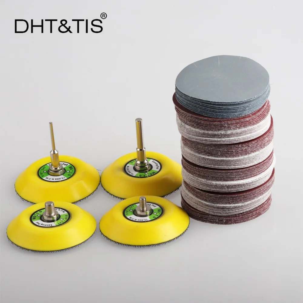 DHT & TIS 100 штук 3 "/75 мм смешанный шлифовальный диск Круглый абразивный Сухой