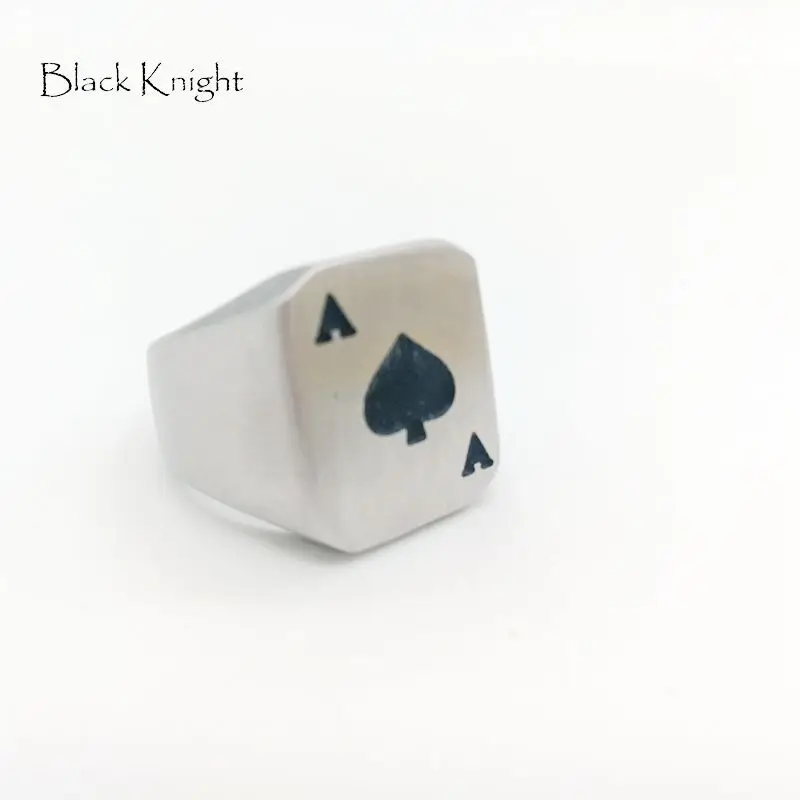 Black Knight mens fashion Spade A rings Silver color Stainless steel poker Spade A ring punk fashion jewelry rings BLKN0716
Black Knight mens fashion Spade A rings Silver color Stainless steel poker Spade A ring punk fashion jewelry rings BLKN0716