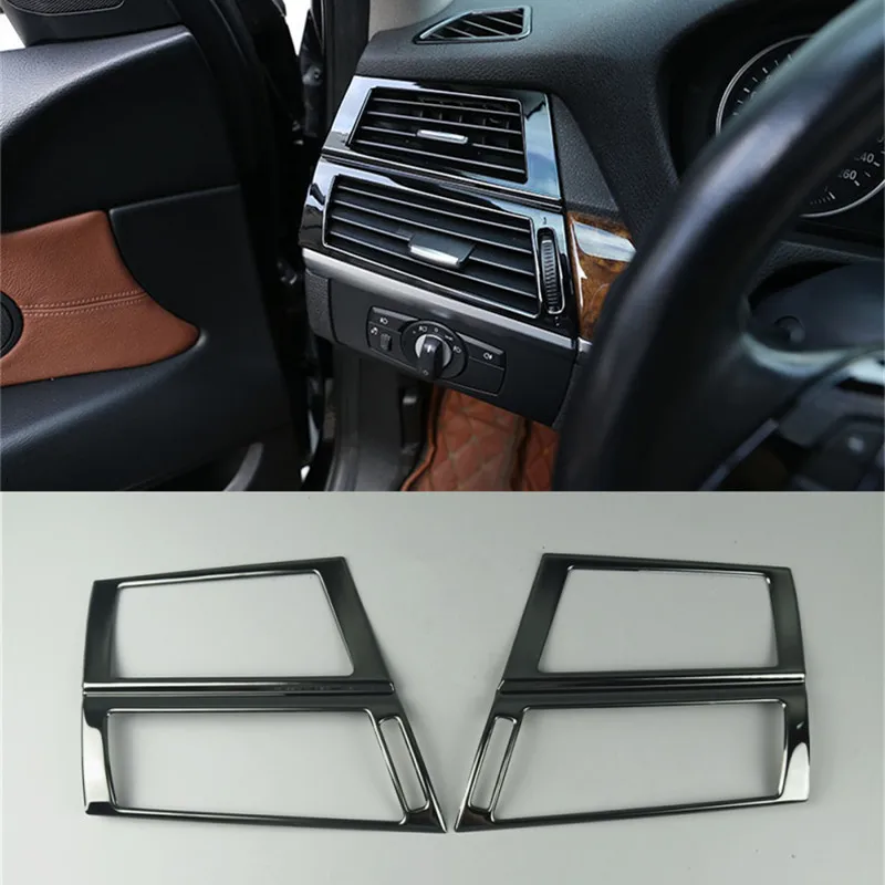 Черная консоль кондиционера CD панель украшения Рамка отделка для BMW X5 E70 X6 E71