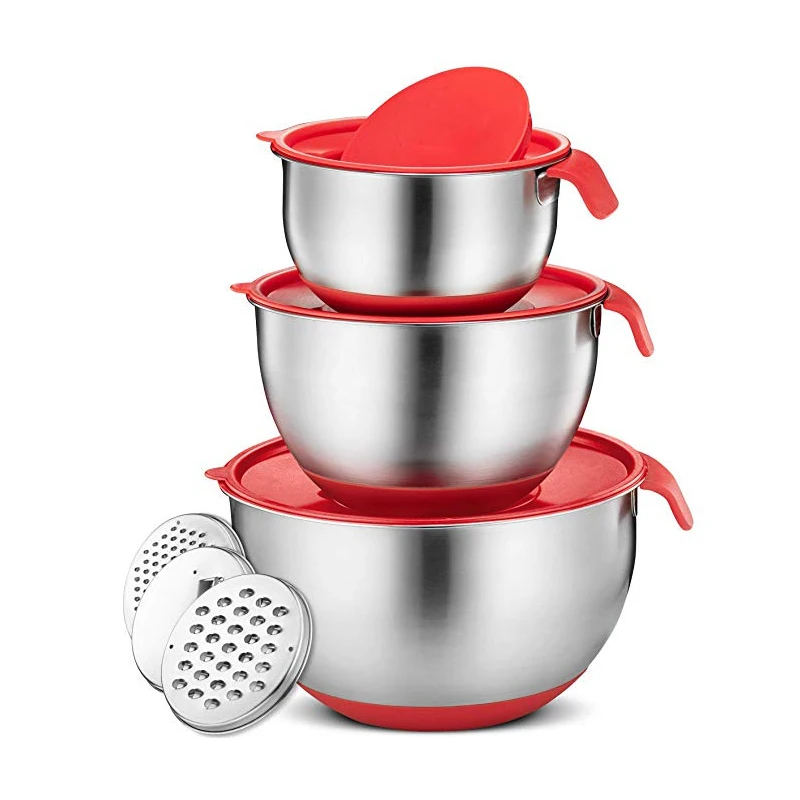 Stainless Steel Mixing Bowls With lid Handle Non-Slip Silicone Base DIY Cake Baking Mixer Bowl Salad Grater Kitchen Cooking Tool
Stainless Steel Mixing Bowls With lid Handle Non-Slip Silicone Base DIY Cake Baking Mixer Bowl Salad Grater Kitchen Cooking Tool