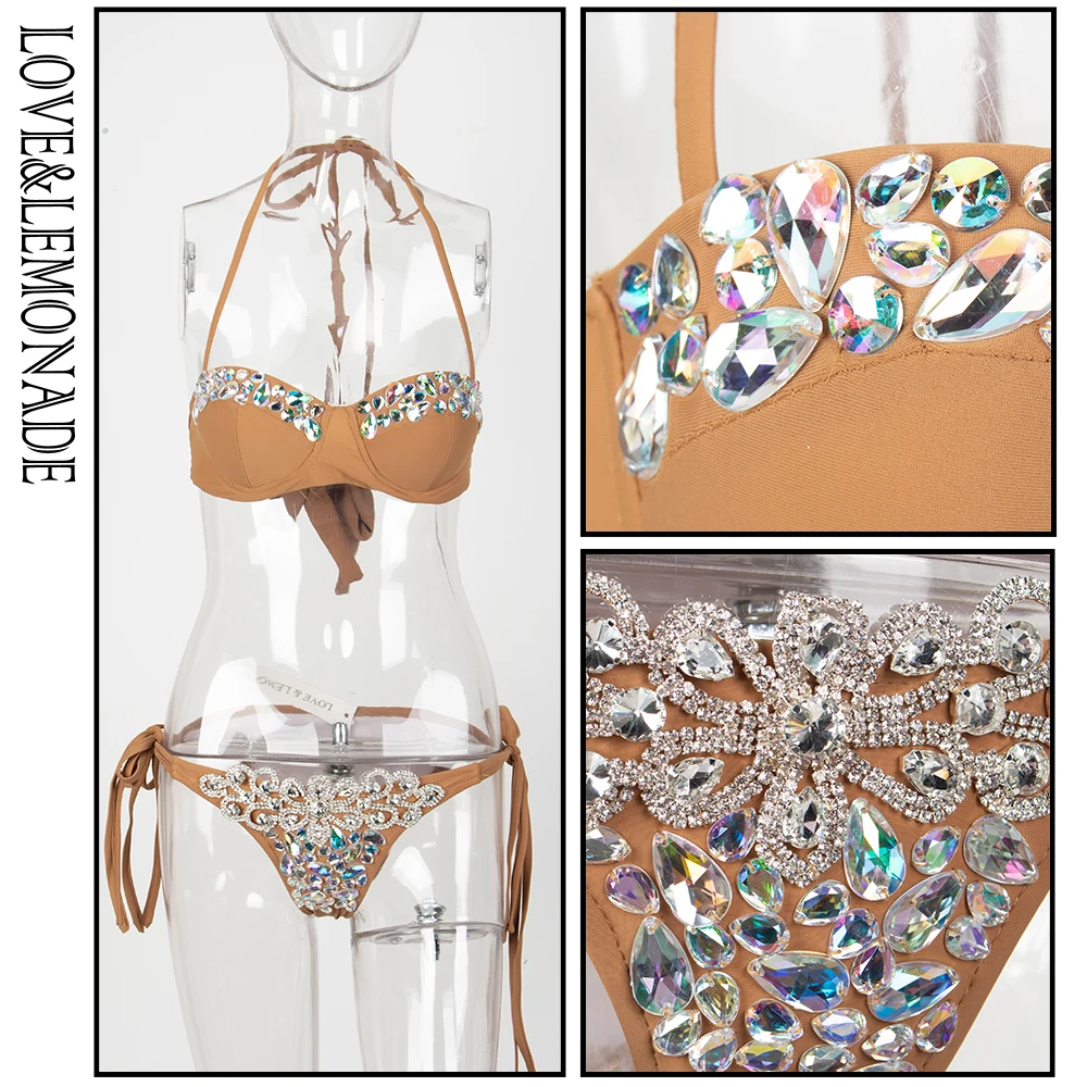LOVE & LEMONADE Nude Two-Pieces Colorful Beading Diamond Jewelry Beach BIKINI LM1286
LOVE & LEMONADE Nude Two-Pieces Colorful Beading Diamond Jewelry Beach BIKINI LM1286