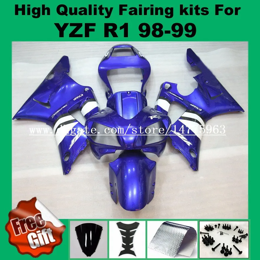 9 gifts Injection Mold For Yamaha Yzf R1 1998 1999 Motorcycle Bodywork Fairings Blue White SD324 +Free screws
9 gifts Injection Mold For Yamaha Yzf R1 1998 1999 Motorcycle Bodywork Fairings Blue White SD324 +Free screws