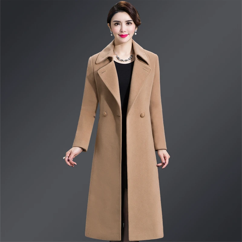 Casual Women Woolen Coat Autumn Winter New Single Breasted Wide-Waisted Turn-Down Collar Waist Female Wool Blends Overcoat D1337
Casual Women Woolen Coat Autumn Winter New Single Breasted Wide-Waisted Turn-Down Collar Waist Female Wool Blends Overcoat D1337