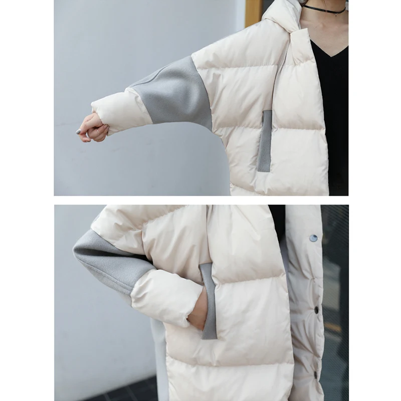 Loose Winter Cotton Jackets Women's 2019 New Warm Down Jacket Coat Women's Thicken Hooded Cotton-padded Coat Female Splice Coats
Loose Winter Cotton Jackets Women's 2019 New Warm Down Jacket Coat Women's Thicken Hooded Cotton-padded Coat Female Splice Coats