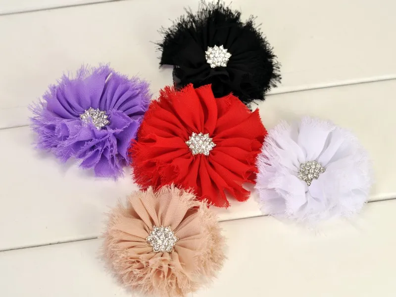 120pcs/lot 15colors Artificial Frayed Chiffon Flower With Snow Rhinestone Button Fluffy Fabric Flowers For Baby Headbands
120pcs/lot 15colors Artificial Frayed Chiffon Flower With Snow Rhinestone Button Fluffy Fabric Flowers For Baby Headbands