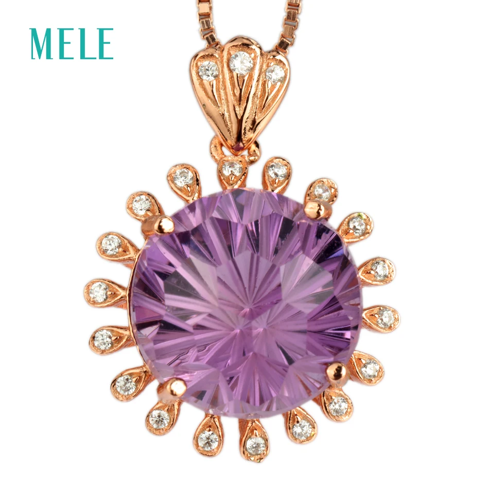 MELE Natural deep amethyst silver pendant, round 12mm, firework cutting craftsman, best choice for gift
MELE Natural deep amethyst silver pendant, round 12mm, firework cutting craftsman, best choice for gift