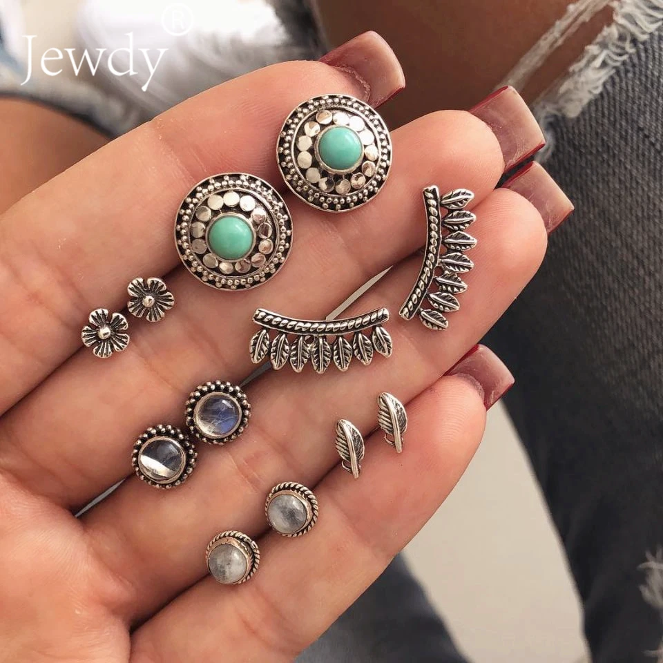 6 Pairs/Set Green Purple Opal Stud Earrings for Women Wedding Party Boucle D'oreille Flower Pattern Earring Jewelry Brincos
6 Pairs/Set Green Purple Opal Stud Earrings for Women Wedding Party Boucle D'oreille Flower Pattern Earring Jewelry Brincos