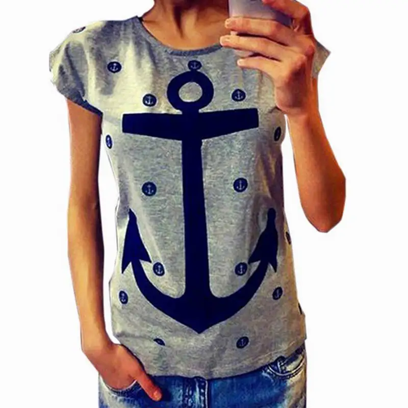2015 Fashion Women's Summer T shirt Letter Print Anchor Slim Cotton Casual Tops Shirts crop top harajuku t women graphic tees
2015 Fashion Women's Summer T shirt Letter Print Anchor Slim Cotton Casual Tops Shirts crop top harajuku t women graphic tees