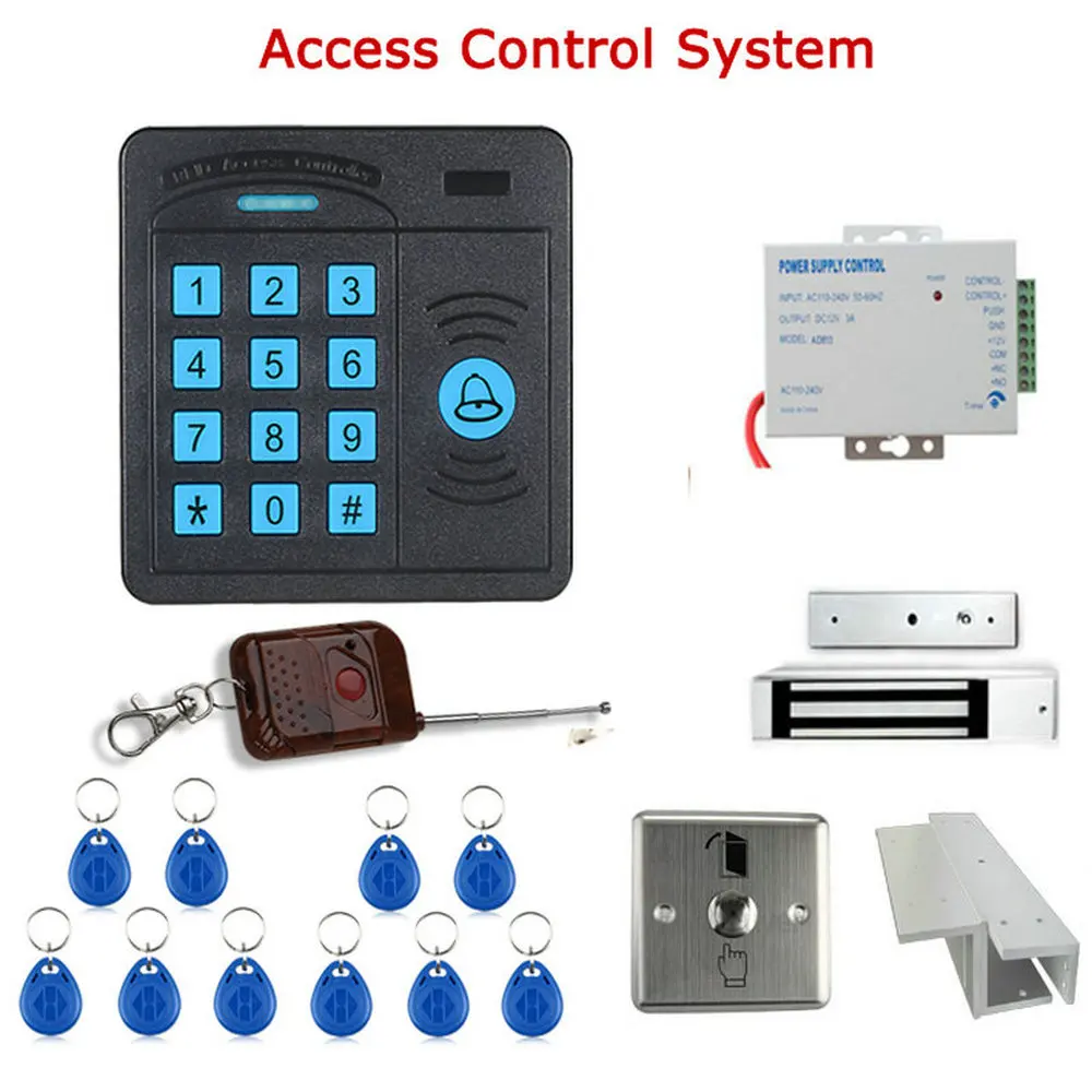 Door Access Control System Controller ABS Case RFID Reader Keypad Remote Control 10 ID cards Magnetic Lock
Door Access Control System Controller ABS Case RFID Reader Keypad Remote Control 10 ID cards Magnetic Lock