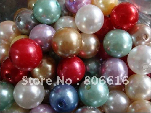 14MM 340Pcs Round Acrylic ABS Beads Loose Plastic Simulated Pearl Bead Jewellery Accessories