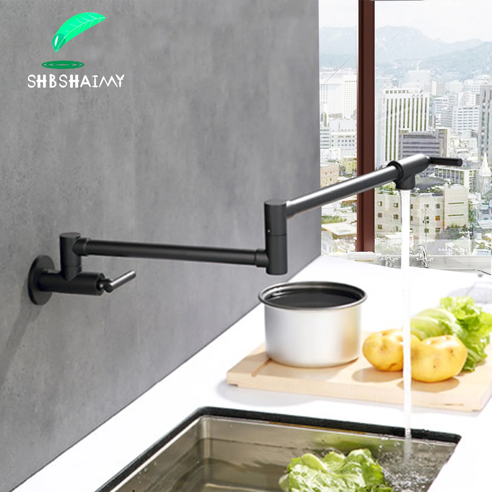 SHBSHAIMY Single Cold Water Kitchen Sink Faucet Wall Mounted Brushed/Chrome/Black Basin Faucets Folding Design Taps
SHBSHAIMY Single Cold Water Kitchen Sink Faucet Wall Mounted Brushed/Chrome/Black Basin Faucets Folding Design Taps