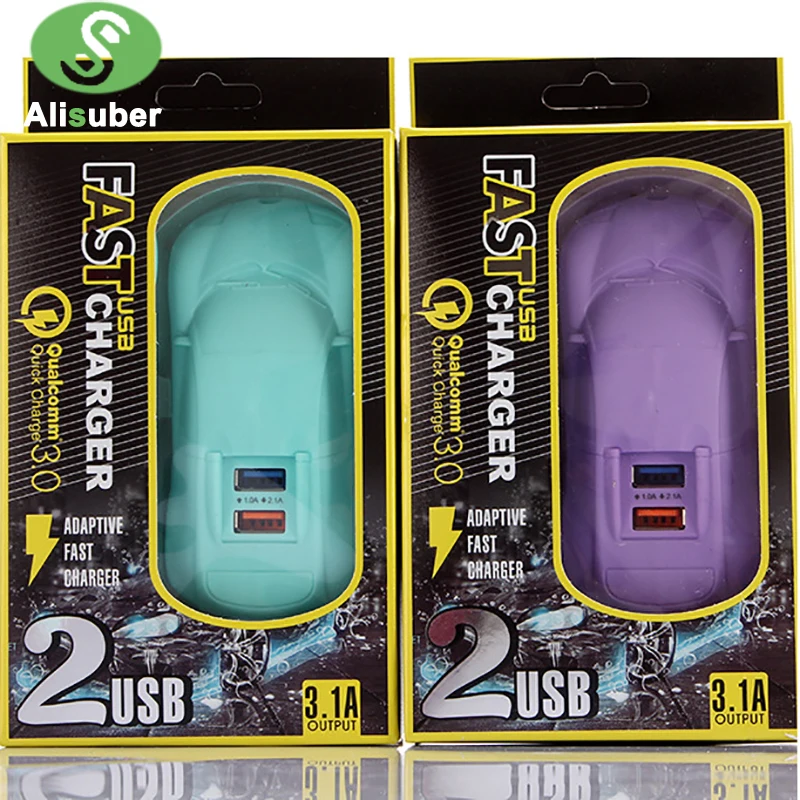Alisuber 2 USB зарядное устройство 3.1A милый автомобильный адаптер питания для телефона