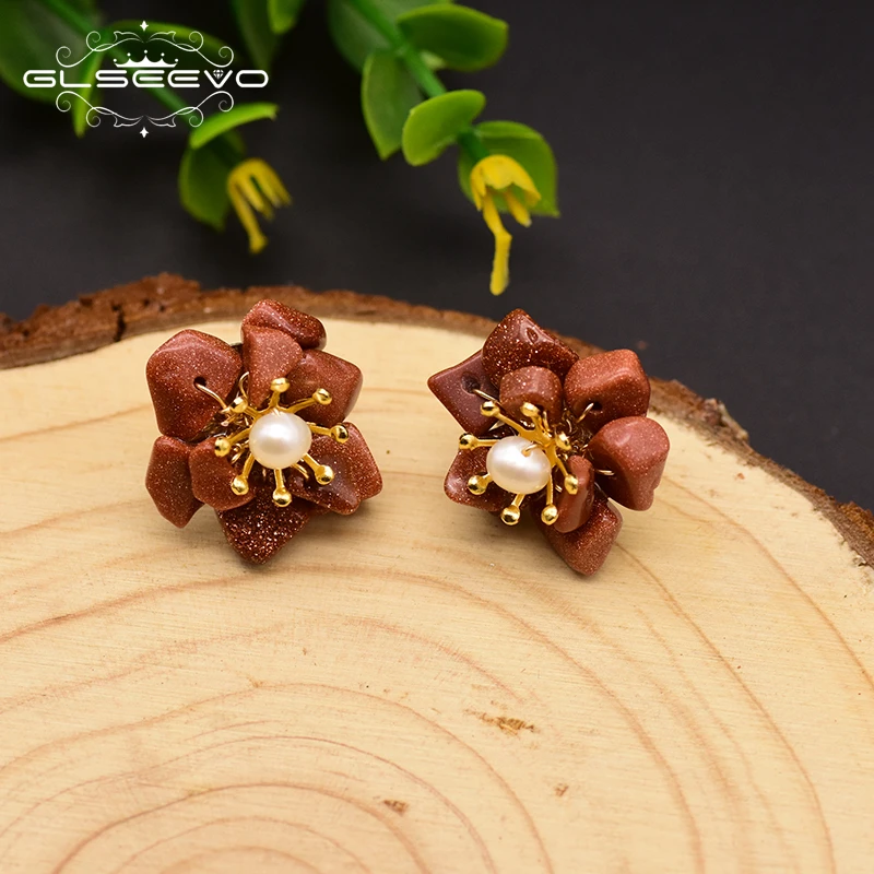 Glseevo Pure Natural Golden Sandstone Pearl Earrings Woman Lover Gift S925 Sterling Silver Handmade Flower Jewelry Ge0780d
Glseevo Pure Natural Golden Sandstone Pearl Earrings Woman Lover Gift S925 Sterling Silver Handmade Flower Jewelry Ge0780d