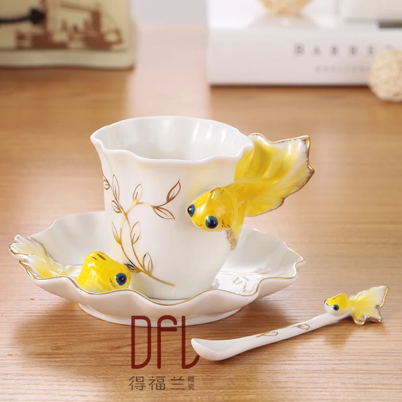 Эмалированная Кружка Goldfish фарфоровая кофейная чашка креативный свадебный