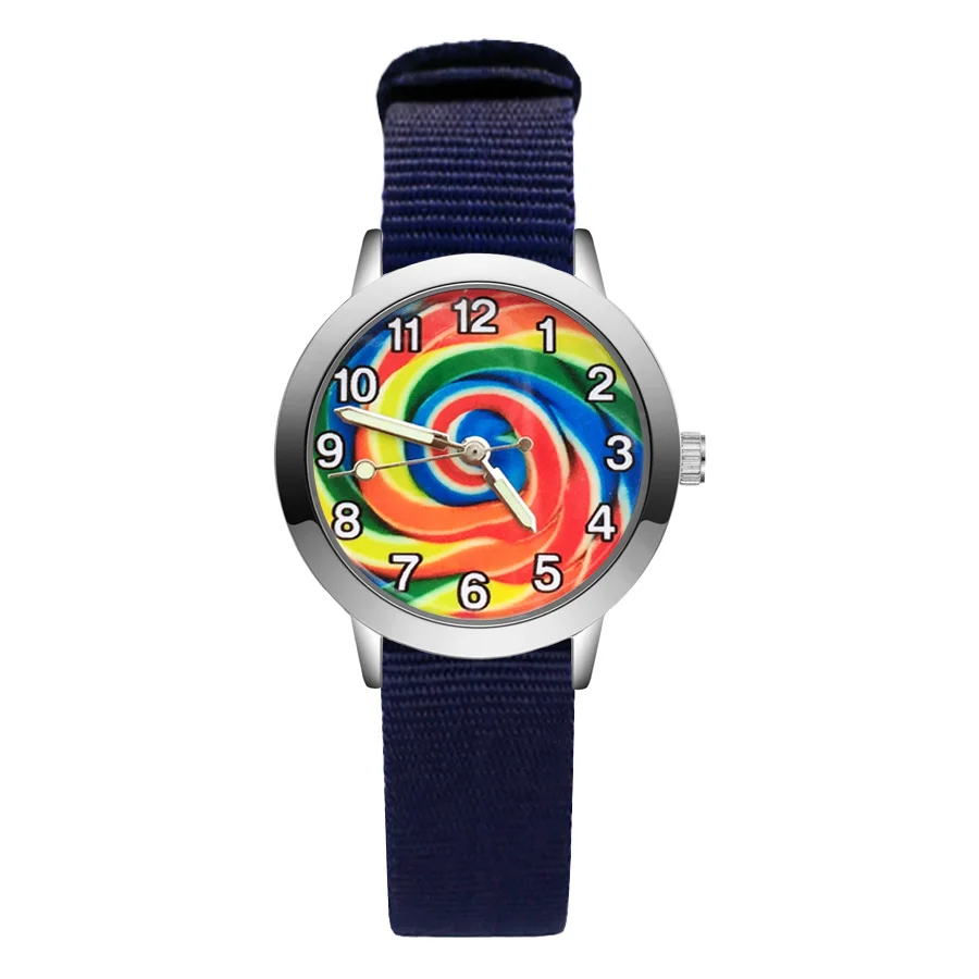 Cartoon Colorful Lollipop Style Children's Wrist Watches Kids Student Girls Boys Quartz Nylon Strap Clock JA122
Cartoon Colorful Lollipop Style Children's Wrist Watches Kids Student Girls Boys Quartz Nylon Strap Clock JA122