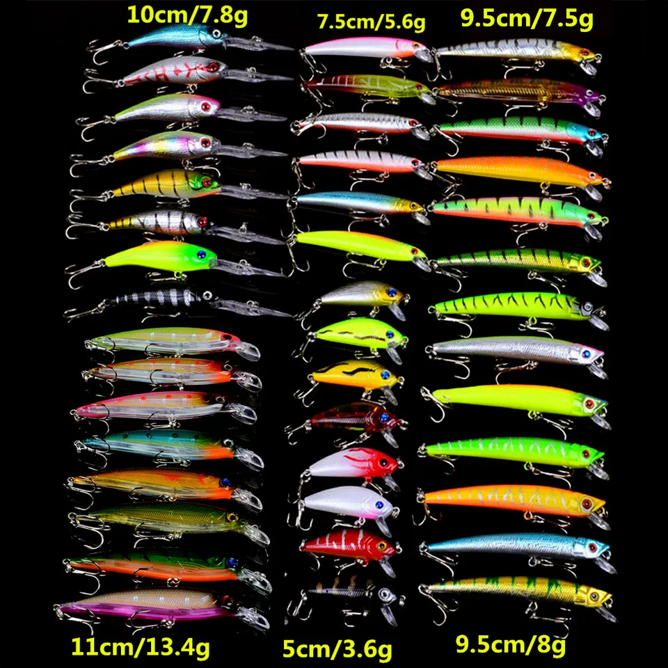 43pcs/Set Fishing Lures Mixed 6 Different Style Minnow Artificial High Quality Fishing Tackle
43pcs/Set Fishing Lures Mixed 6 Different Style Minnow Artificial High Quality Fishing Tackle